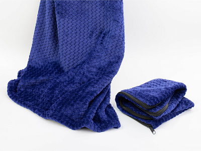 Плед "Волна", темно-синий