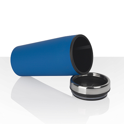 Термостакан "Европа" 500 мл, покрытие soft touch, синий