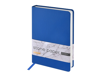 Ежедневник с каменной бумагой недатированный А5 Carrara (Синий)