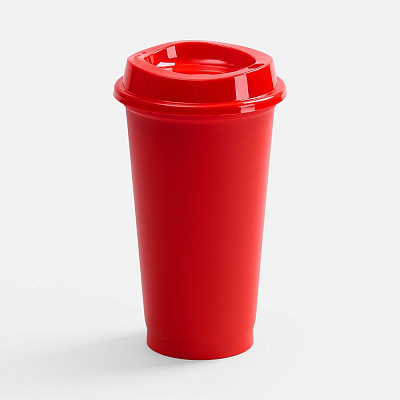 Стакан с крышкой Color Cap, ver.2  (Красный)