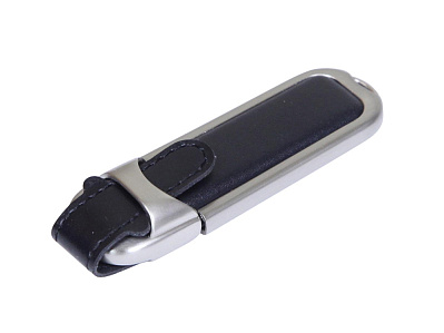 USB 2.0- флешка на 64 Гб с массивным классическим корпусом (Черный/серебристый)