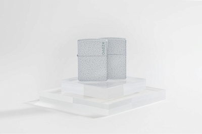 Зажигалка ZIPPO Logo с покрытием Glacier, латунь/сталь, белая, матовая, 38x13x57 мм