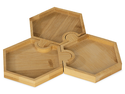 Набор костеров-менажниц в форме пазла Sota (Натуральный)