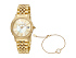 Корпус- золотистый, циферблат- белый/шампань/перламутровый, крепление- золотистый