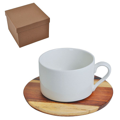 Чайная пара "Helga" в подарочной упаковке (Коричневый, белый)