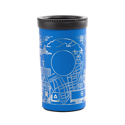 Термостакан "Миссури" 280 мл c гравировкой "Логистика", покрытие soft touch  (Синий)