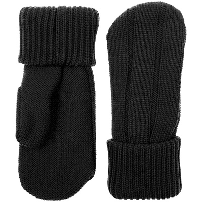 Варежки Knit Beat, черные (Черный)