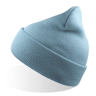 Шапка вязаная  двойная Wind-S (Светло-голубой)