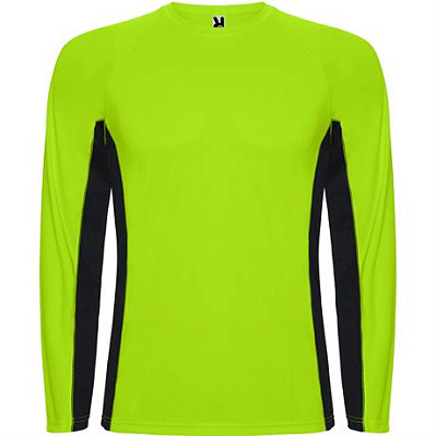Спортивная футболка SHANGHAI L/S мужская, ФЛУОРЕСЦЕНТНЫЙ ЗЕЛЕНЫЙ/ЧЕРНЫЙ M (Флуоресцентный зеленый/Черный)