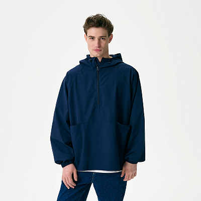 Ветровка (анорак) оверсайз унисекс Риссман (Rissman), темно-синяя, размер XL/XXL (Синий)