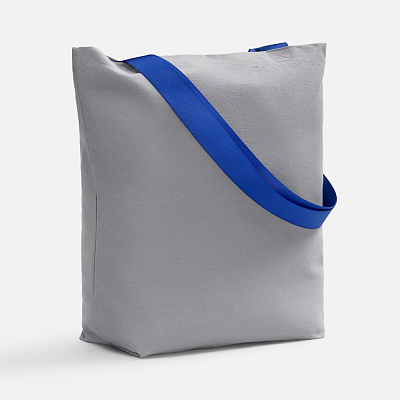 Шопер B5  с широкими синими ручками (Серый)
