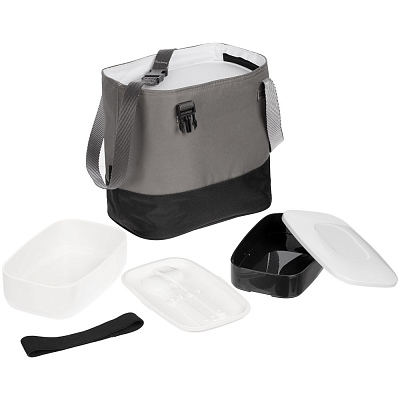 Набор ланчбоксов в термосумке Takk Mamma  (Серый)