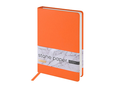 Ежедневник с каменной бумагой недатированный А5 Carrara (Оранжевый)