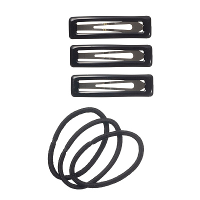 Набор для причесок Dewal Beauty, цвет черный ( 6шт.) (Черный)