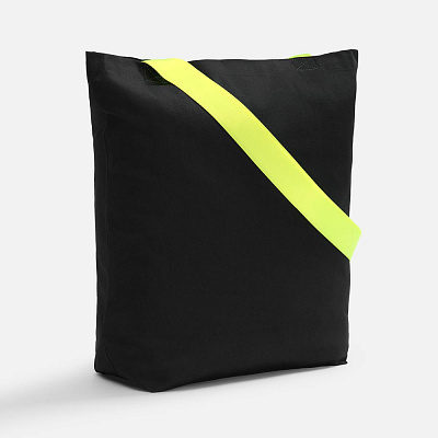 Шопер B5, черный с широкими желтыми ручками (Желтый)