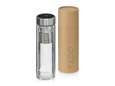Термос с индикатором температуры Tapp, 500 мл (Прозрачный, серебристый)