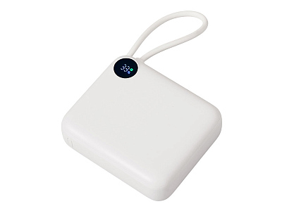 Внешний аккумулятор со встроенным кабелем Liri, QC/PD, 10000 мАч (Тёплый белый) Внешний аккумулятор со встроенным кабелем Liri, QC/PD, 10000 мАч (Тёплый белый)