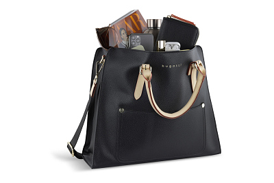 Сумка-шоппер BUGATTI Ella, черная , полиуретан, 37х12х31 см