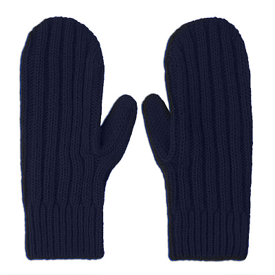 Варежки вязаные НАСВЯЗИ© шерсть/акрил (Тёмно-синий)