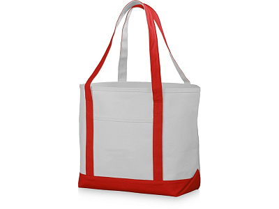 Сумка Premium, 610 г/м2 (Натуральный/красный)