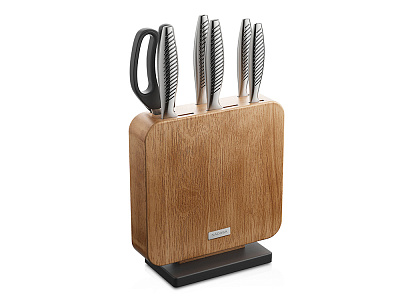 Набор из 5 кухонных ножей, ножниц и блока для ножей VERA (Стальной) Набор из 5 кухонных ножей, ножниц и блока для ножей VERA (Стальной)