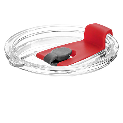 Крышка пластиковая к стакану стеклянному Mango, красная (Красный)