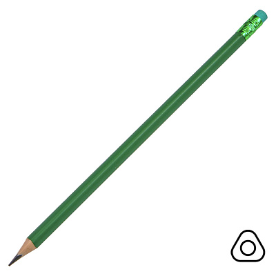 Карандаш чернографитный трехгранный TRINITY (Зеленый)