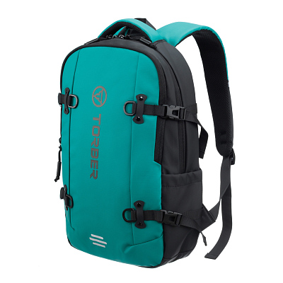 Рюкзак спортивный TORBER Xtreme 18", зелёный/чёрный, 31 х 12 х 46 см, 17л