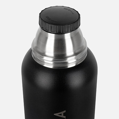 Термос Relaxika 1200 со стикерпаком, черный