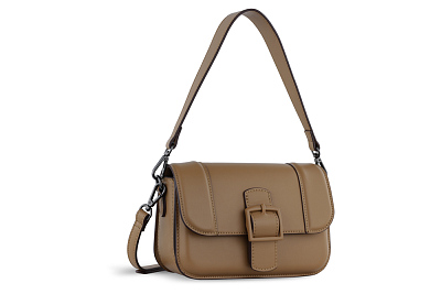 Сумка женская наплечная BUGATTI Zita, коньячная, полиуретан, 22 x 10 x 15 см (Коричневый)