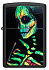 Зажигалка ZIPPO Skeleton Design с покрытием Black Light, латунь/сталь, черная, матовая, 38x13x57 мм - Фото 2