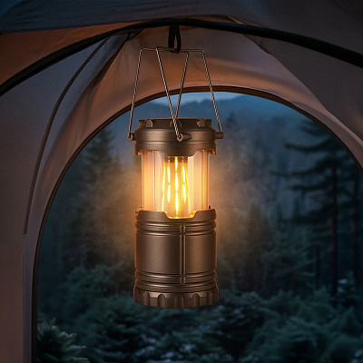 Туристический фонарь с эффектом пламени Beacon (Тёмно-серый)