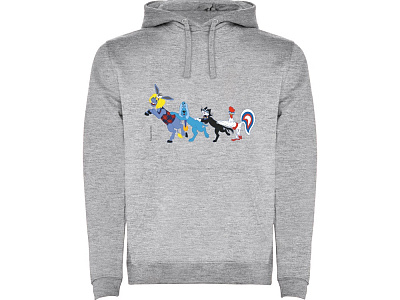 Толстовка с капюшоном Бременские музыканты мужская (Серый меланж)