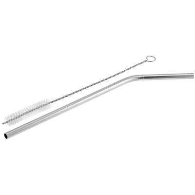 Набор Mellow, с изогнутой трубочкой  (Серебристый)