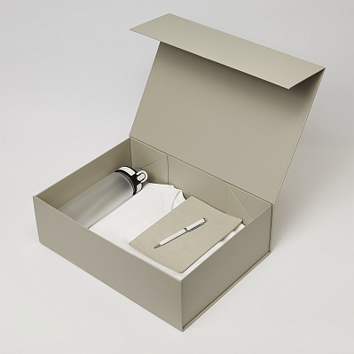 Набор с одеждой RUST NEO (футболка, бутылка, ежедневник, ручка), белый, M/L (Белый, серый)