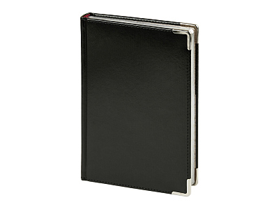 Ежедневник недатированный А5 Sidney Nebraska с серебряным срезом и уголками (Чёрный)