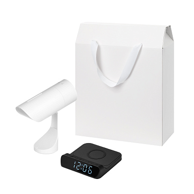 Подарочный набор Prisma, Rigel, черный (увлажнитель воздуха, зарядное устройство) (Белый, черный)