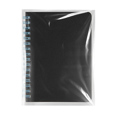 Блокнот на двойной пружине HELIX MINI, 105 х 150  мм, черный с голубым, блок в клетку