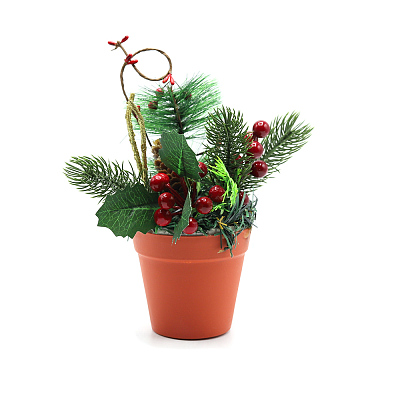 Декоративное новогоднее украшение №3 (кашпо) (Зеленый)