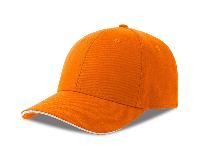 Бейсболка LIBERTY SANDWICH-S 270, 6 клиньев, металлическая застежка (Оранжевый, белый)