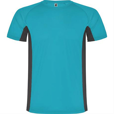 Спортивная футболка SHANGHAI мужская, БИРЮЗОВЫЙ/ТЕМНЫЙ ГРАФИТ S (Бирюзовый/Темный графит)