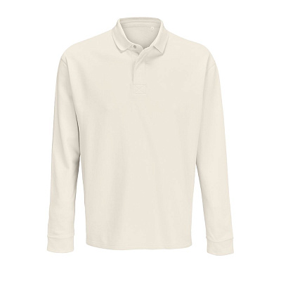 Рубашка поло оверсайз с длинным рукавом Heritage молочная