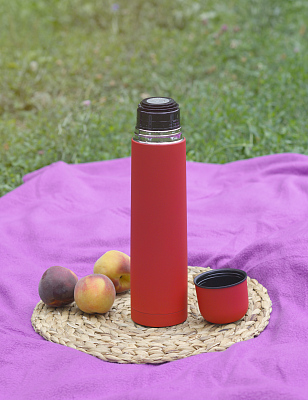 Термос "Родос", покрытие soft touch, 1 л., красный