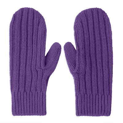 Варежки вязаные НАСВЯЗИ© шерсть/акрил (Фиолетовый)