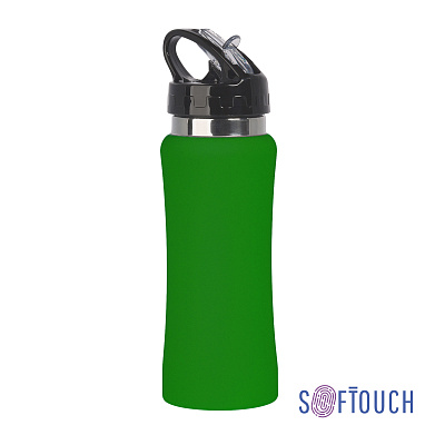 Бутылка для воды "Индиана" 600 мл, покрытие soft touch  (Зеленый)