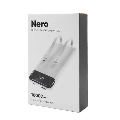 Внешний аккумулятор Nero с быстрой зарядкой (до 22,5W), 10000 mAh, белый