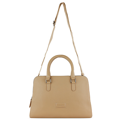 Сумка женская BUGATTI Elsa, песочного цвета, воловья кожа/полиэстер, 32х13х22 см