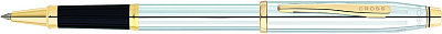 Ручка-роллер Selectip Cross Century II. Цвет - серебристый с золотистой отделкой. (Серебристый)