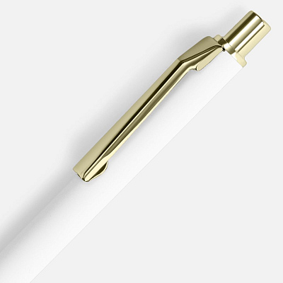 Ручка шариковая Lobby Soft Touch Gold, белая