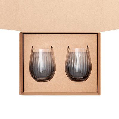 Подарочный набор 2 стакана для воды Mancera (Черный, прозрачный)